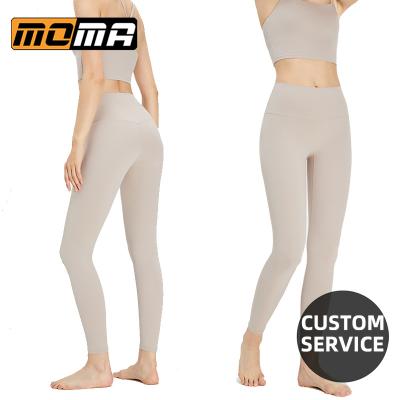 China Custom Logo Tight Yoga Gym Gaiters Women Outdoor Sports Fitness Pants Breathable MOMA New Design for sale