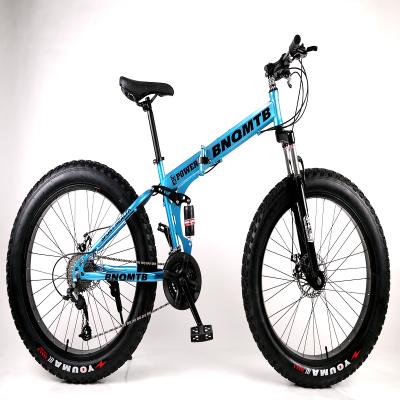 China Wholesale price steel cheap fat tire folding bike china/full suspension fat tire folding bike/fat tire snow bike mountain 26*4.0 tire for sale