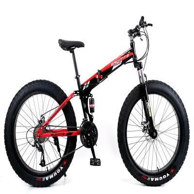 China Good quality steel factory fat tire cruiser bike frame/folding bike 26 inch folding fat tire mountain bike/full suspension fat tire for sale