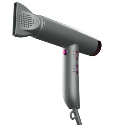 China New Technology T Shape 1600W Plasma Hair Blow Dryer And Ionic Intelligent High Speed ​​Brushless Hair Curler 2 In 1 for sale