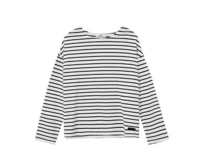 China Other Custom Casual Crew-Neck Striped Pullover Long-Sleeved T-Shirt for sale