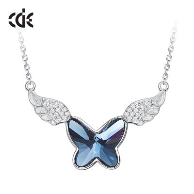 China Austrian Silver Animal Crystal Butterfly Necklace 925 Sterling Silver Jewelry from CLASSIC 2021 for sale