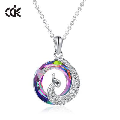 China Real big savory circle Crystal Stone Pendant Necklace From Austria of CLASSIC purple jewelry for sale