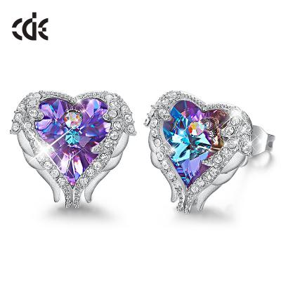 China Fashion Heart Shaped CLASSIC Crystal Women Stud Earring Earrings for sale