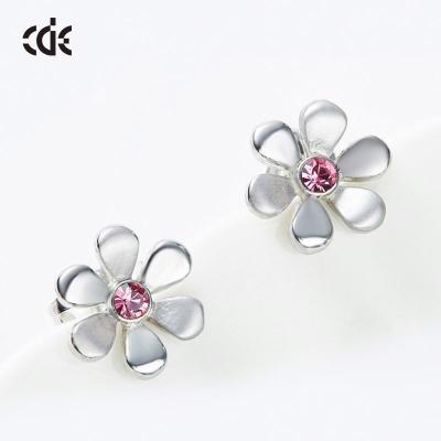 China China Latest Cute Design Stud Set Crystal Flower Earrings For Girl for sale