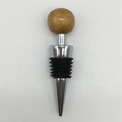 China Champagne Plastic Rubber Saver Beverage Bottle Preserver Metal Ball Zinc Alloy Wooden Head Silicone Vacuum Pump Sealer Wine Stopper for sale