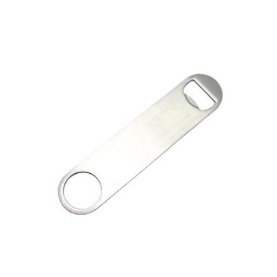 China Matte Polished Bartender Metal Professional Brushed Metal Flat Blade Speed ​​Beer Bottle Opener for sale