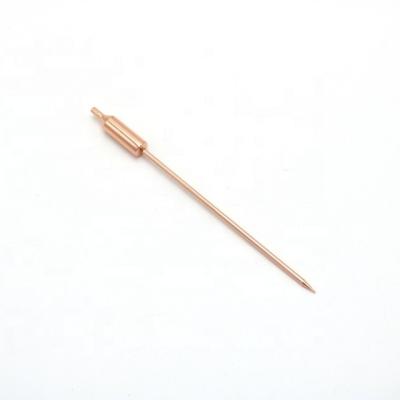 China Rose Gold Plated Wine Bottle Top Cocktail Olive Martini Appetizer Fruit Dessert Cocktail Stick Viable Copper Skewer for sale