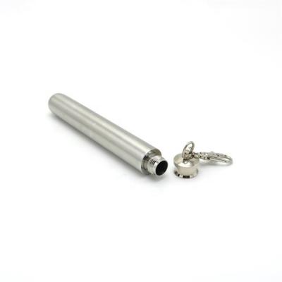 China MOQ 500pcs 50ml Metal Stainless Steel Brushed Matte Polished Tube Hip Flask With Key Chain for sale