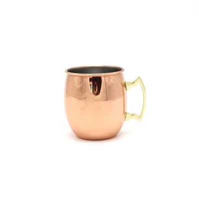 China Mixology 18oz Chrome Moscow Mule Bartender Viable Cocktail Drink Mint Julep Mug Brass Solid Copper Mug for sale