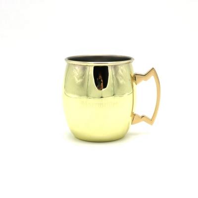 China 16oz 500ml Premium Vivid Shiny Gold Plated Moscow Mule Cafe Beer Cocktail Mint Julep Milk Tea Cup Drinking Mug for sale