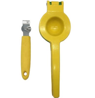 China Premium Manual 2-in-1 Sustainable Aluminum Alloy Customized Lemon Lime Citrus Juicer Presser Orange Peeler Zester Juicer for sale