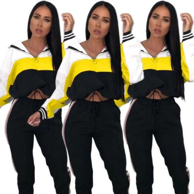 China Plus size 2021 new European and American street style casual sweater with color matching zipper pullover hooded top for sale