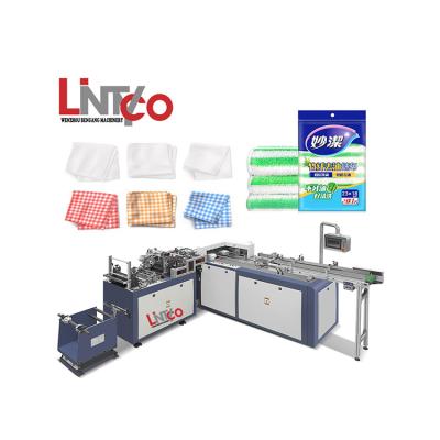 China Commodity BenGang automatic OPP film bag forming kitchen cleaning clothes towels wrapping packing machine with double size adhesive tape for sale