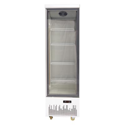 China Commercial Upright Single Door 458L Single-Temperature Air Cooling Display Glass Door Cooler Showcase for sale