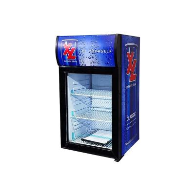 China Commercial Single-temperature Table Top 25L Display Cooler Glass Door Water Refrigerator SC-25L for sale