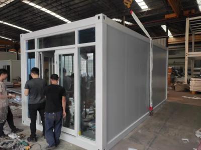 China Licht van het het Bureau Vlak Pak van de Staalstructuur de Containerhuis met Glasmuur Te koop