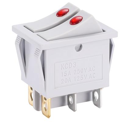 China Rocker switch with double lamp switch switch with 6 pin rocker switch for sale