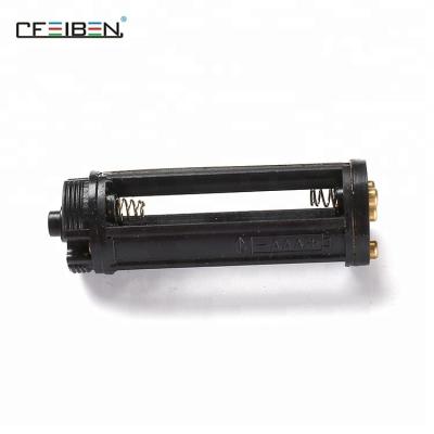 China Wire Leads 150mm 3AAA 4.5V Black Cylinder Cheap Battery Holder for sale