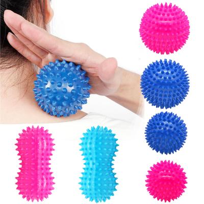 China Hand Hedgehog Massage Ball Yoga Fitness Muscle Relaxation Fascia Ball Foot and Body Relieve Stress Peanut Lacrosse Physiotherapy Ball for sale