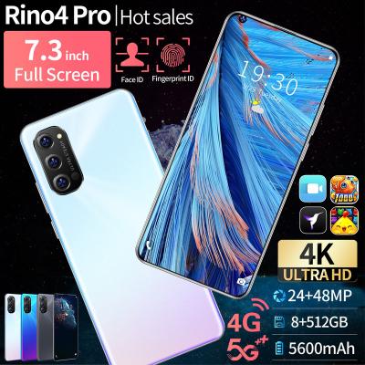 China Dual SIM Card New Rino 4 Pro 8GB+512GB 5600mAh MTK6889 7.3 Full LCD Screen 24MP+48MP HD Camera Fingerprint ID Face Unlock for sale