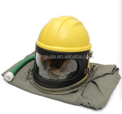 China Perfect Impact Protection ABS Sandblasting Helmet With Temperature Regulator Precision Filter for sale