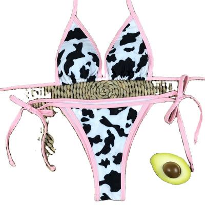 China 2021 Summer Hot Sale Cow Print Breathable Sexy Swimsuit Bikini 2 Piece Bikini Swimwear For Women for sale