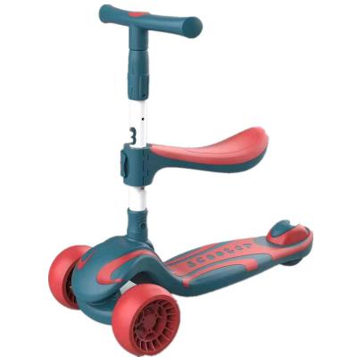 China New Design 3 Wheels Adjustable Height Handlebar Kick Scooter Foldable Kids Scooter With Detachable Seat for sale