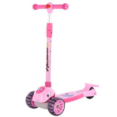 China Plastic Dolphins Shape Fashion Kids Toys Kick Scooter Wheel Baby Kids Foldable Flashing Scooter for sale