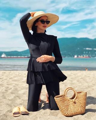 China Anti-UV OEM Custom Wholesale Muslim women's Long Sleeve Islamic swimwear muslim swimwear muslim swim dress for sale