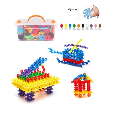 China Comfortable PE Hand Feeling Colorful Plastic Building Block Toy Snowflakes DIY Educational Toys Children for sale