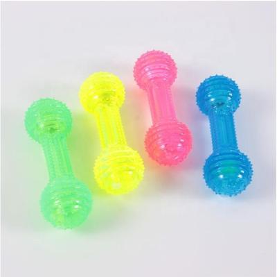 China Hot Selling Plastic Pet Chew Toys Toothbrush Stick TPR Spine Dumbbell for sale