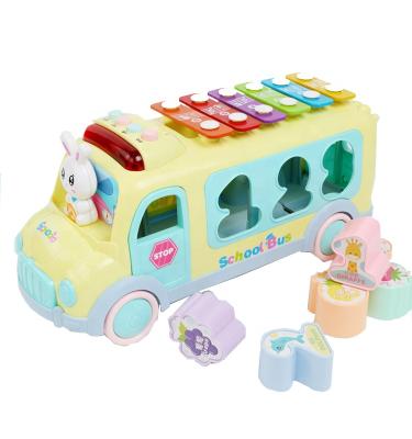 China New Educational Plastic Toy Bus Musical Instrument Plastic Toy For Little Baby for sale