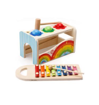 China Wooden Educational Multifunctional Xylophone Wooden Grinding Striking Musical Toys For Children for sale