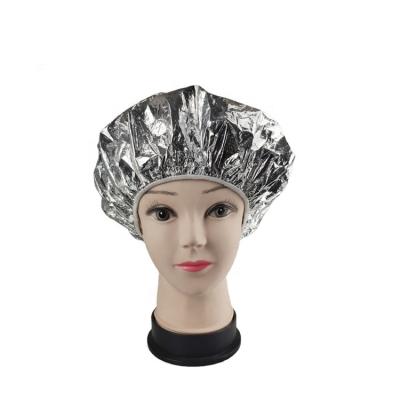 China Reusable Disposable Disposable Hair Care Treatment Cap Aluminum Foil Shower Cap Salon Elastic Home Use Reusable Plastic Disposable for sale