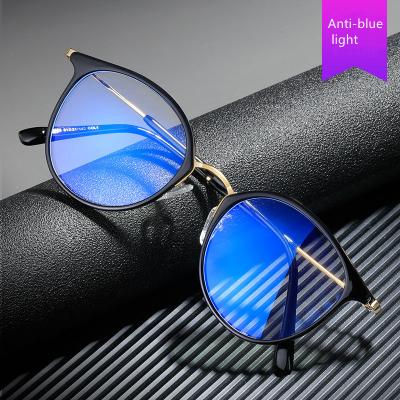 China Retro new retro small frame TR90 round lightweight anti-blue flat glasses frame fashionable men's frame glasses for sale