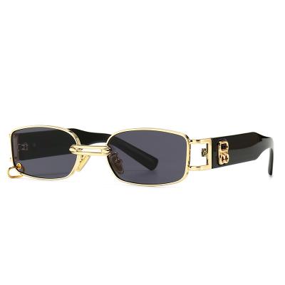 China Retro Sunglasses Men's Sunglasses Wholesale Retail Sunglasses Fashion Small Frame Metal Sunglasses Women for sale