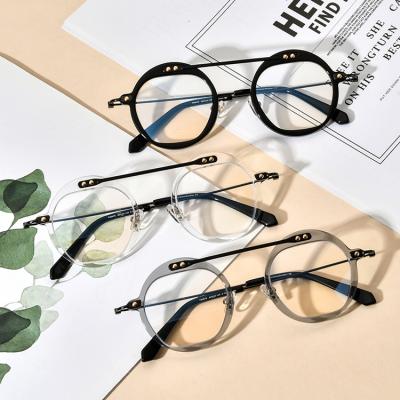 China Retro new ultra-light titanium square titanium plating fashion optical glass frame men and women B myopia B glass frame for sale