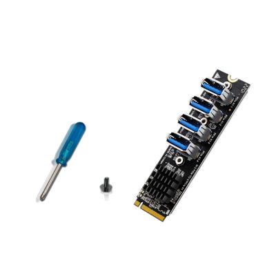 China M.2 PCI Express Multiplier Expansion Card USB3.0 Riser Card PCIE 1 to 6 Multiplier for PCI Express X16 Riser Graphics Card ETH Add On Card for sale