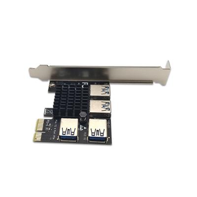 China 1x PCI-e Adapter PCI-e 1 to 4 pcie PCI-Express to 16x Slots Riser Card Riser Board PCI e Riser Splitter for sale