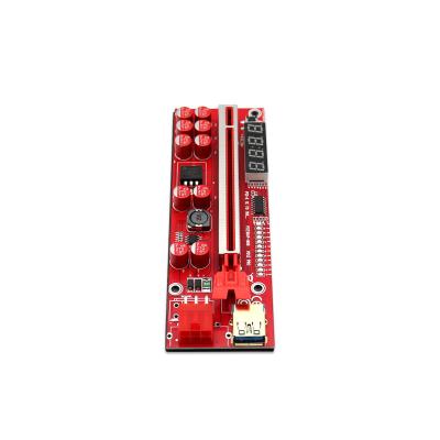 China With New 10 x FP Solid Capacitors Pro Riser V013 With Temperature Led 10 Capacitors PCIE Riser Card V013 Pro x1 Express x16 SATA To 6 Pin Power Cable 3.0 USB for sale