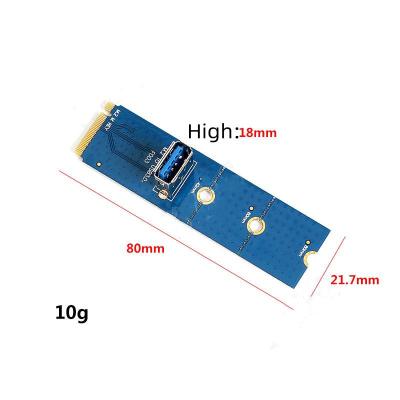 China New M.2 PCI-E Riser to PCI-E USB3.0 Slot Transfer Card PCI-E Riser Card Graphics Extension Cable Riser Card for sale