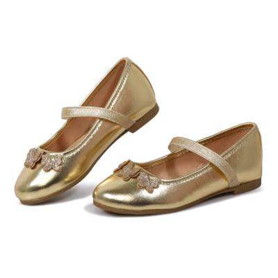 China Wholesale Flat Wedding Mary Jane Girls Shoes Gold Shining Luxury Elegant Shoes Lovely Lolita Flat Shoes for sale