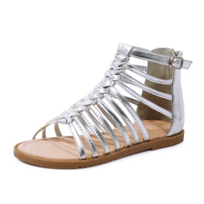 China Custom Sandals 2021 New Fashion Kids Flat Clear Silver Girl Shoes for sale