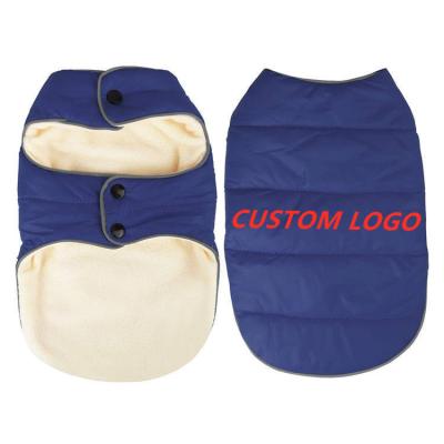 China Fleece Customized Waterproof Warm Soft Cotton Fleece Striping Dog Vest Harness Dog Jacket for sale