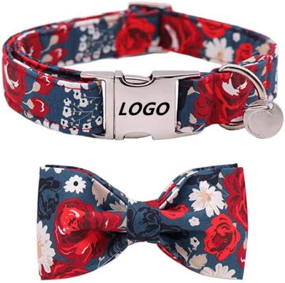 China Custom Design Comfortable Adjustable Pet Cat Dog Collar Collar With Bow Tie for sale