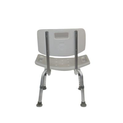 China Aluminum Upgrade Aluminum Frame And PE Seat Chair For Top Adult Elderly Shower Chair With Back for sale