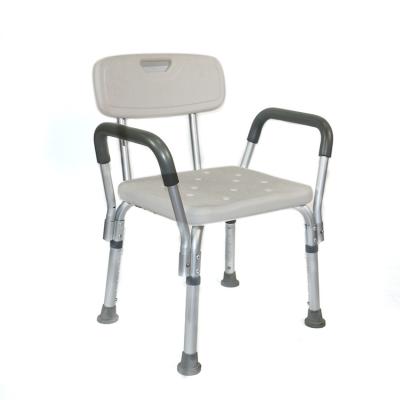 China Aluminum Upgrade Height Adjustable Plastic Shower Chair For Elder Anti-Slip Shower Chair for sale