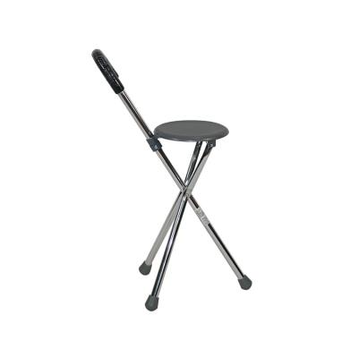 China 2021 Chinese Aluminum Products Supplier Folding Elder Walker / Foldable Walking Stick With Chair Seat for sale