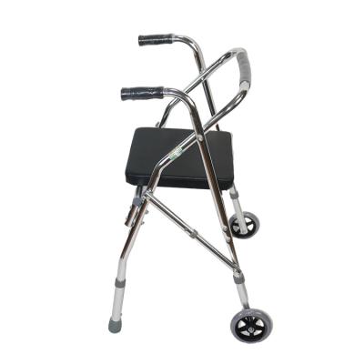 China New Ultra Light Aluminum Rollator Walker Mobility Aid Aluminum Rollator Frame 4 Wheel Customized for sale